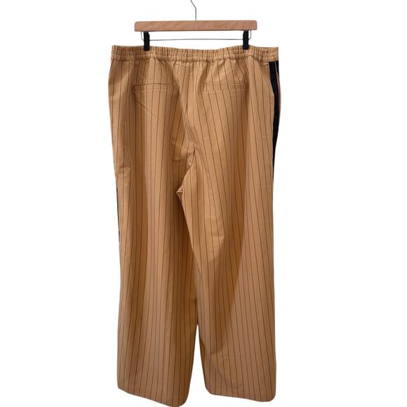 La Ligne x Target Side Stripe Pinstripe Wide Leg Trousers Tan Black Size 1X - Picture 6 of 8